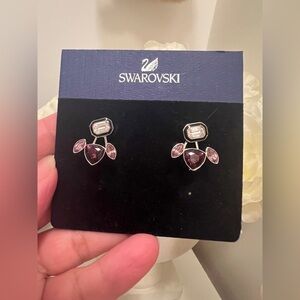 Swarovski Purple and Pink Floral jacket Earrings